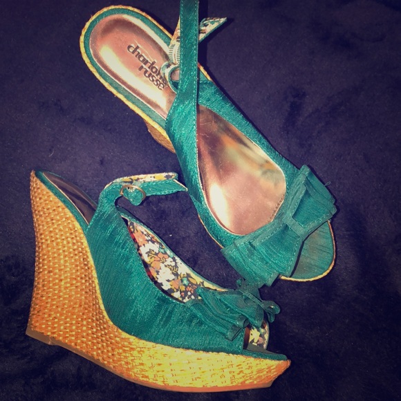 teal platform sandals